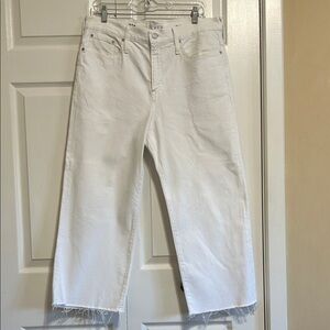 J. Crew White Straight-Leg Crop Jeans